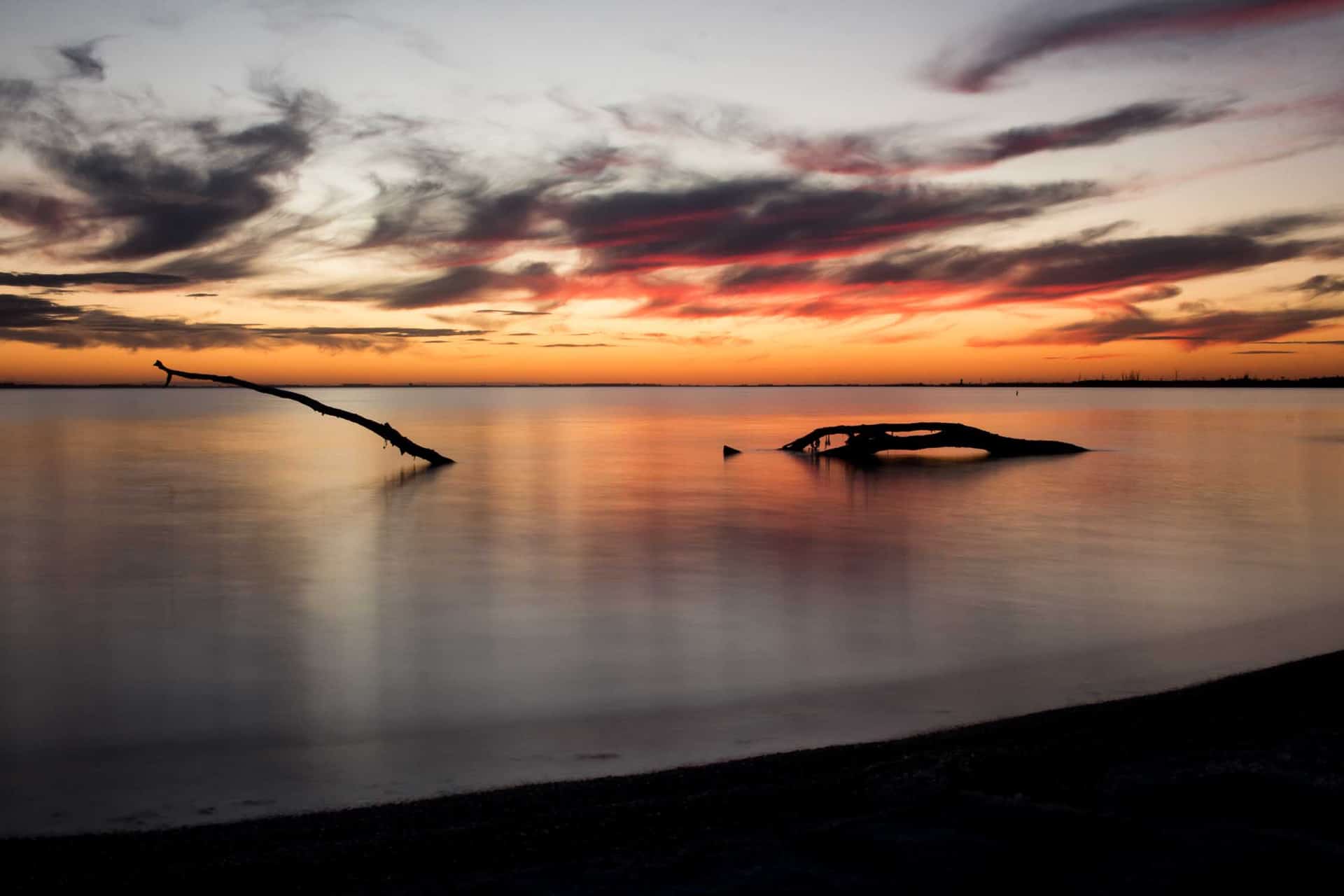 Atardecer en la laguna de Epecuen